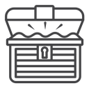 Treasure chest Black Outline icon