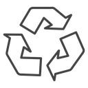 Triangular Recycle Arrows Black Outline icon
