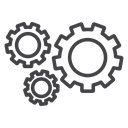 Triple Gear Cluster Black Outline icon