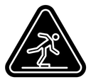 Tripping hazard warning sign icon