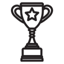 Trophy cup with star icon