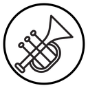 Trumpet Circle Badge icon