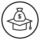 Tuition fee Black Outline icon