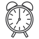 Twin Bell Alarm Clock Black Outline icon