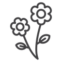 Two flowers icon
