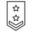 Two Star Chevron Badge Black Outline icon