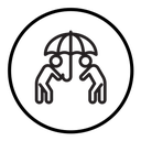 Umbrella sharing icon