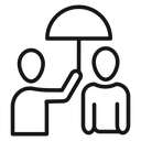 Umbrella sharing icon