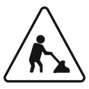 Under construction road sign icon