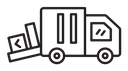 Unloading truck Black Outline icon
