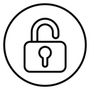 Unlock 2 Black Outline icon