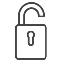 Unlock Rounded Shackle icon