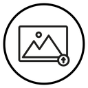 Upload photo Black Outline icon