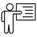 User chalkboard icon