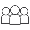 User Group Trio Black Outline icon