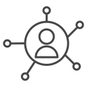 User Network Nodes Black Outline icon