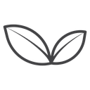 Vegan Leaf Pair Black Outline icon