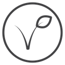 Vegan Leaf Sprout Black Outline icon