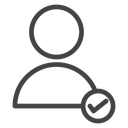 Verified User Profile Black Outline icon