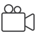 Video Camera Reel Black Outline icon