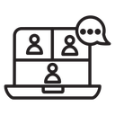 Video chat conference icon
