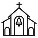 View inside catholic church icon