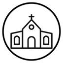 View inside catholic church icon