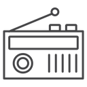 Vintage Radio Black Outline icon