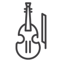 Violin with bow 3 icon