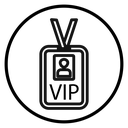 VIP pass Black Outline icon