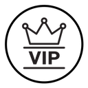 Vip text with crown icon