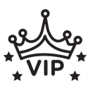 Vip text with crown icon