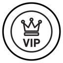 Vip text with crown icon
