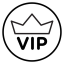 Vip text with crown icon