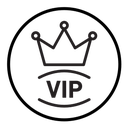 Vip text with crown icon