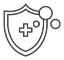 Virus protection shield Black Outline icon