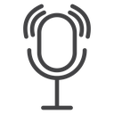 Voice Microphone Black Outline icon
