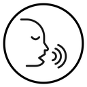 Voice recognition Black Outline icon