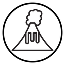 Volcano Black Outline icon