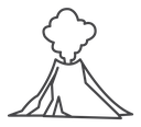 Volcano eruption Black Outline icon