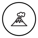 Volcano eruption icon