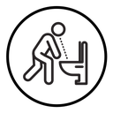 Vomiting in bathroom icon