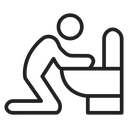Vomiting in bathroom icon