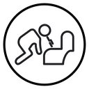 Vomiting in bathroom icon