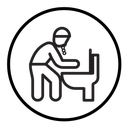 Vomiting in bathroom icon