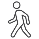 Walk Black Outline icon