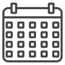Wall Calendar Grid Black Outline icon