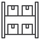 Warehouse Shelf Boxes Black Outline icon