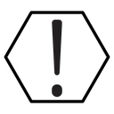Warning sign with exclamation point icon
