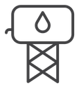 Water tank Black Outline icon